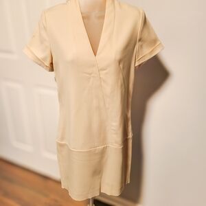 French Connection - Elegant Cream V-Neck Women's Dress